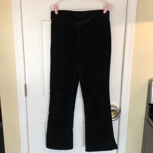Black corduroy stretchy pants side zip motherhood